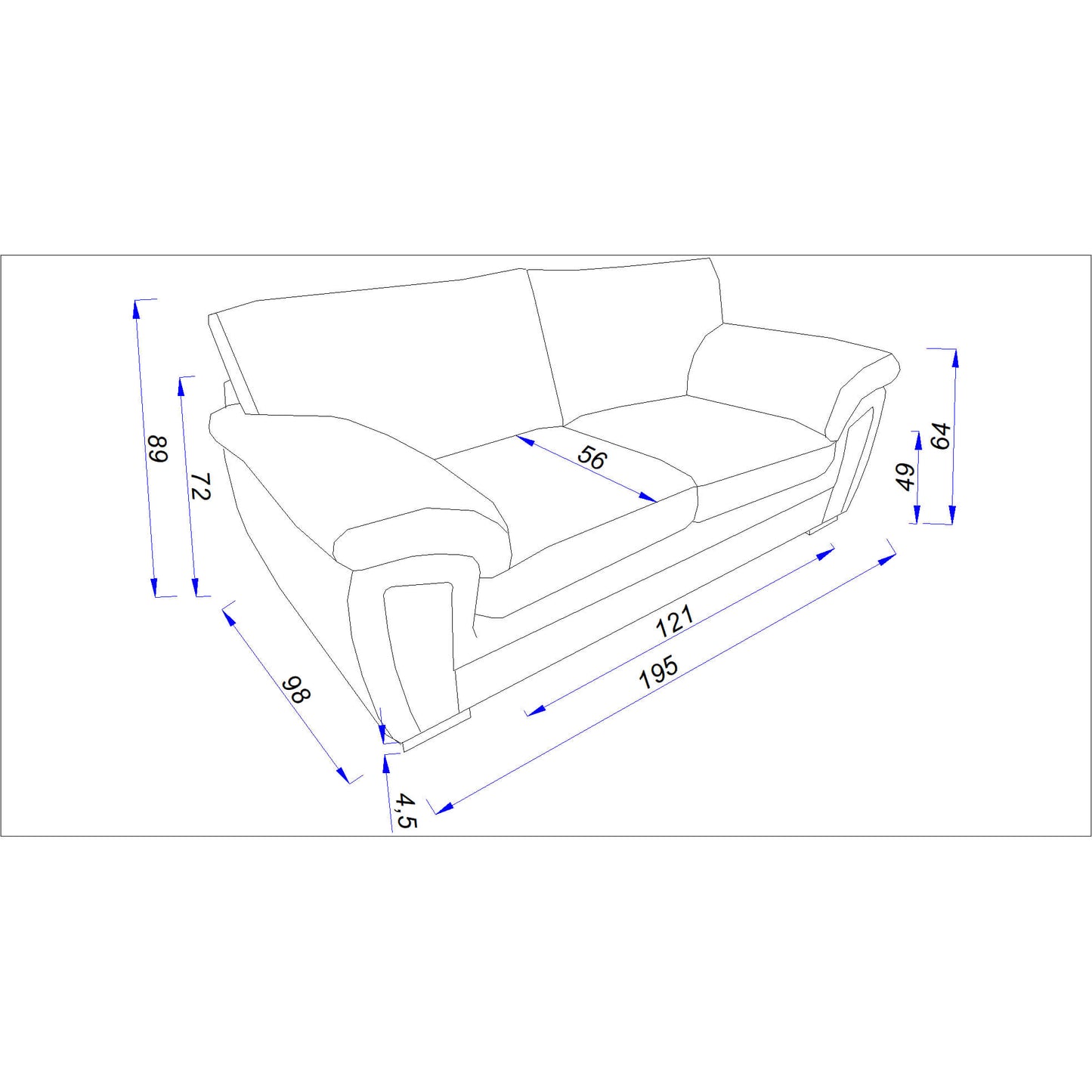 Cessena 1 Seater Fabric Sofa